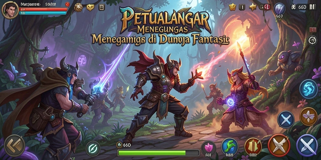 Gameplay menegangkan dalam dunia petualangan yang indah.