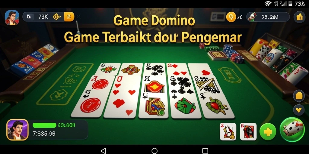 Screenshot gameplay Domino 73K yang menampilkan suasana kompetitif.