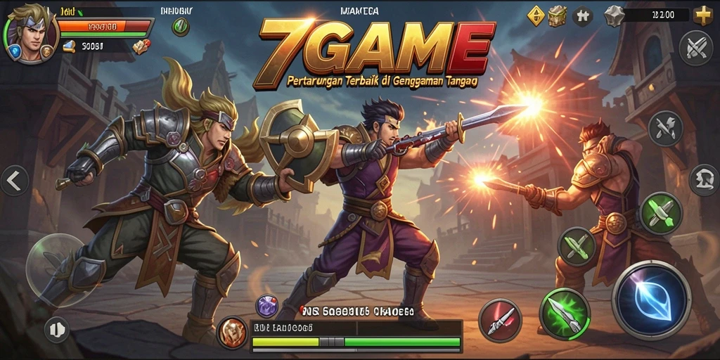 Gameplay Fighting yang seru dan mendebarkan dalam 7GAME.