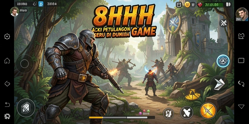 Tampilan gameplay seru dari 8HHH yang penuh aksi.