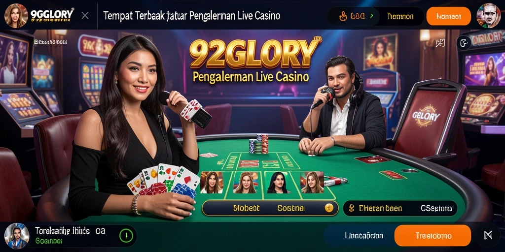 Screenshot gameplay Live Casino yang menampilkan dealer profesional.