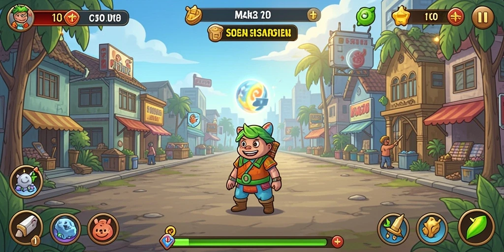 Screenshot gameplay API33 menampilkan karakter sedang bekerja secara otomatis.