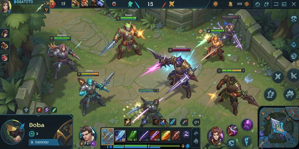 Screenshot gameplay MOBA BOBATOTO dengan aksi seru.