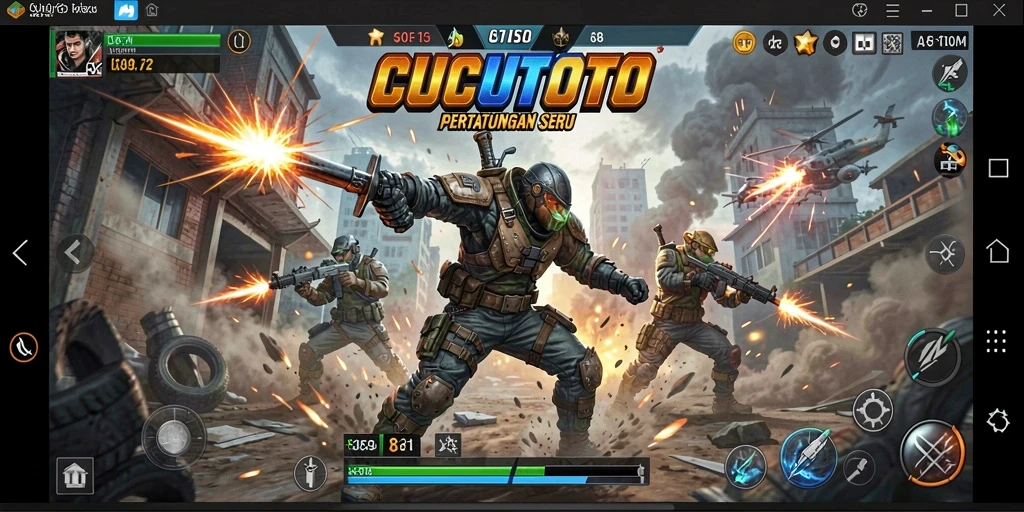 Gameplay CUCUTOTO yang penuh aksi dan pertarungan seru.