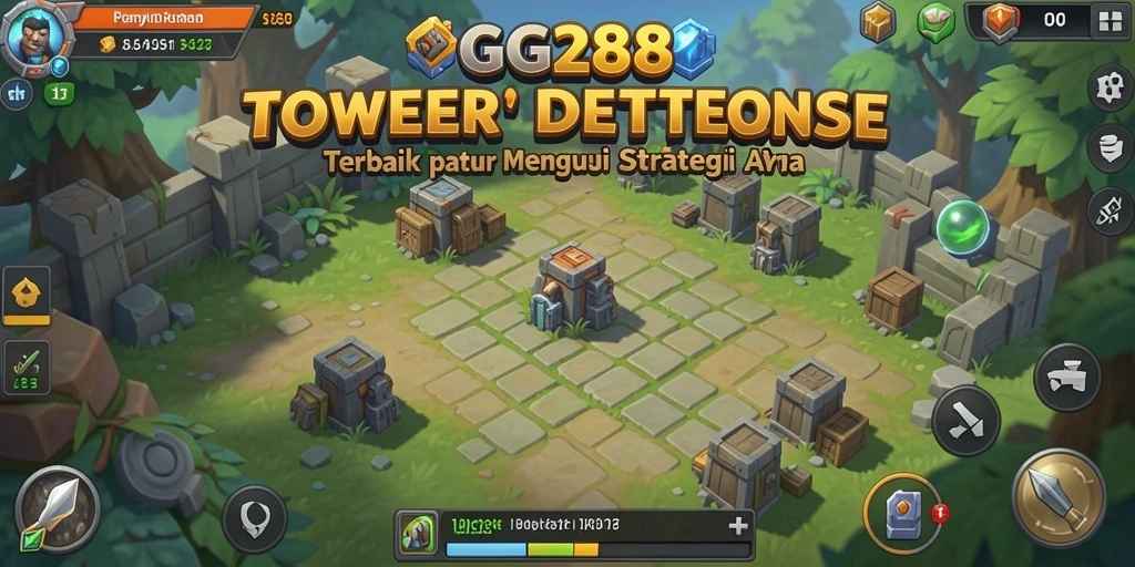 Tampilan gameplay menegangkan dalam game Tower Defense GG288.