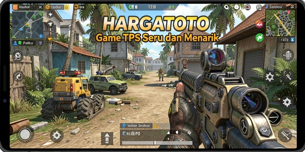 Screenshot tampilan gameplay seru HARGATOTO dalam aksi TPS.