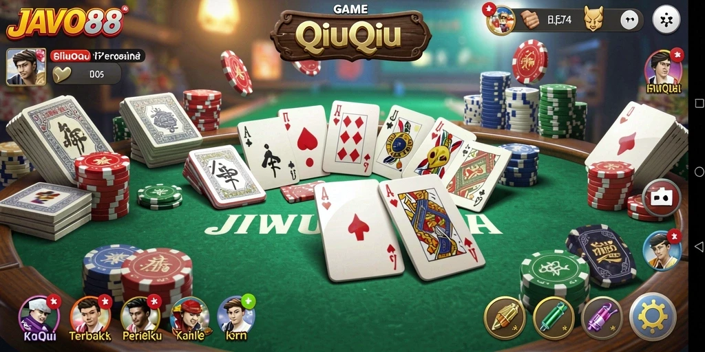 Tampilan gameplay QiuQiu yang seru dan interaktif di JAVO88.