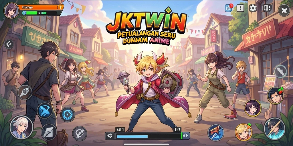 Tampilan gameplay menarik dari JKTWIN dengan aksi karakter Anime.