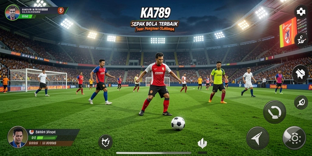 Tangkapan layar KA789 dengan aksi permainan sepak bola yang intens.
