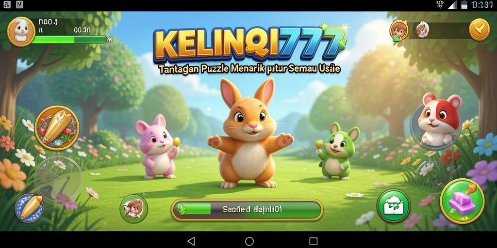 Tampilan gameplay KELINCI777 dengan puzzle yang menarik.