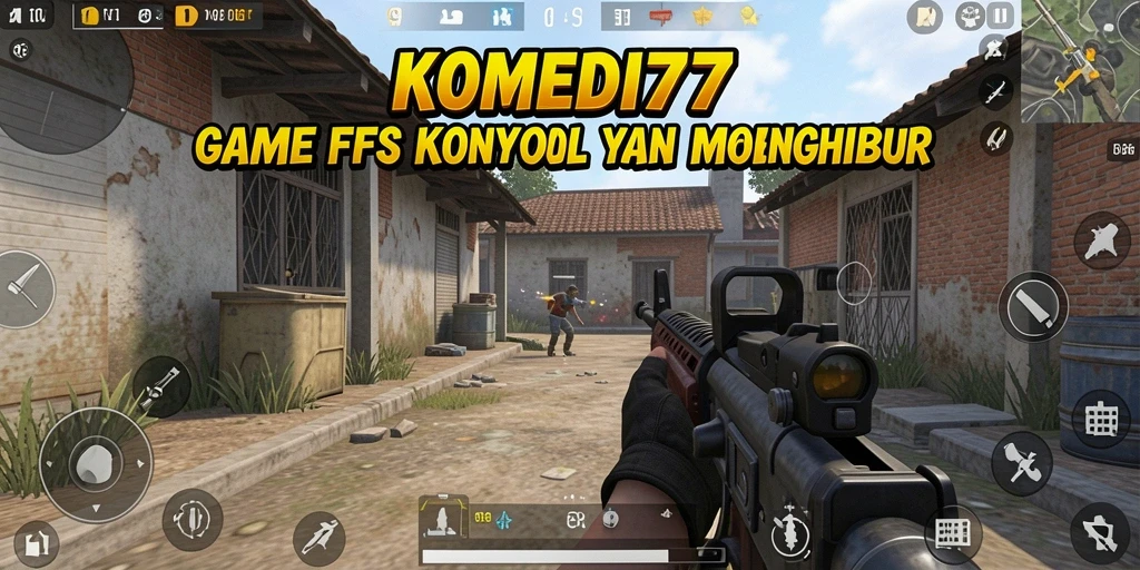 Screenshot gameplay menampilkan aksi lucu dan intens di KOMEDI77.