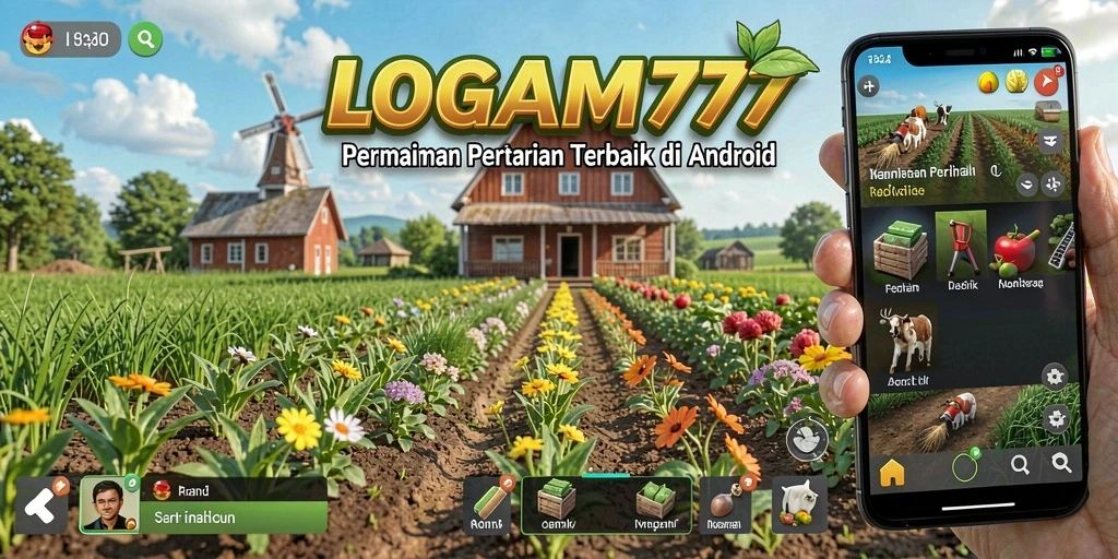 Tampilan gameplay LOGAM777 yang menampilkan aktivitas pertanian yang seru.