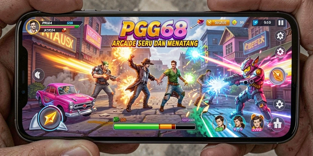 Screenshot PGG68 menunjukkan aksi seru dalam gameplay Arcade.