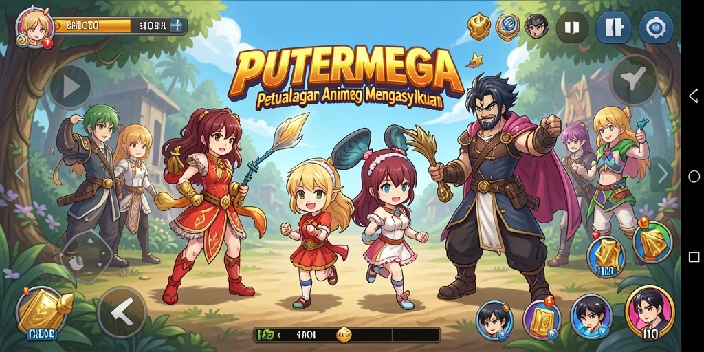 Screenshot gameplay PUTERMEGA menampilkan aksi karakter Anime yang mengasyikkan.