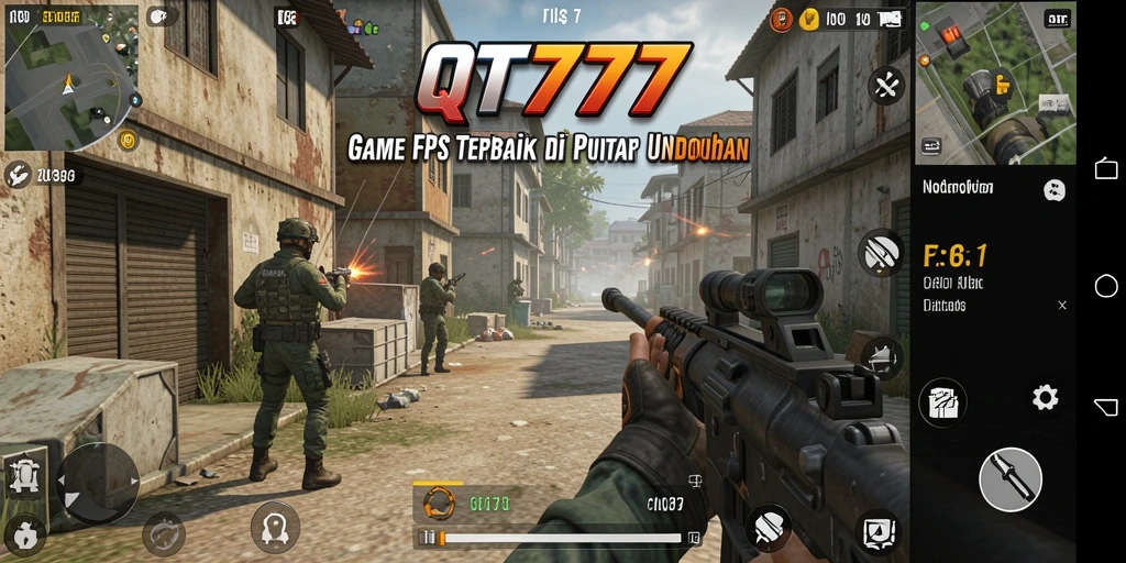 Tangkapan layar gameplay QT777 menampilkan aksi tembak-menembak yang mendebarkan.
