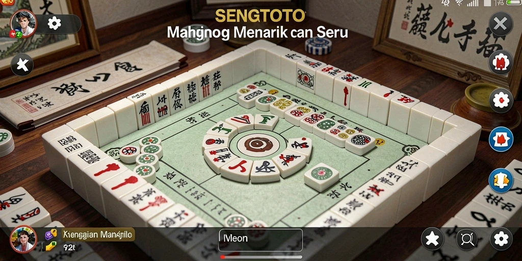 Tampilan gameplay SENGTOTO yang mengasyikkan dalam Mahjong.