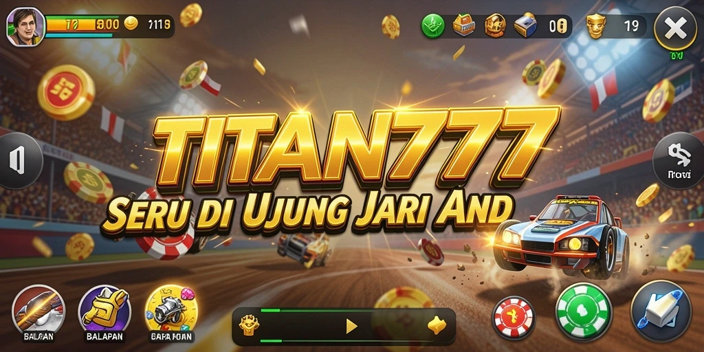 Tampilan gameplay nyata dari balapan seru di TITAN777.