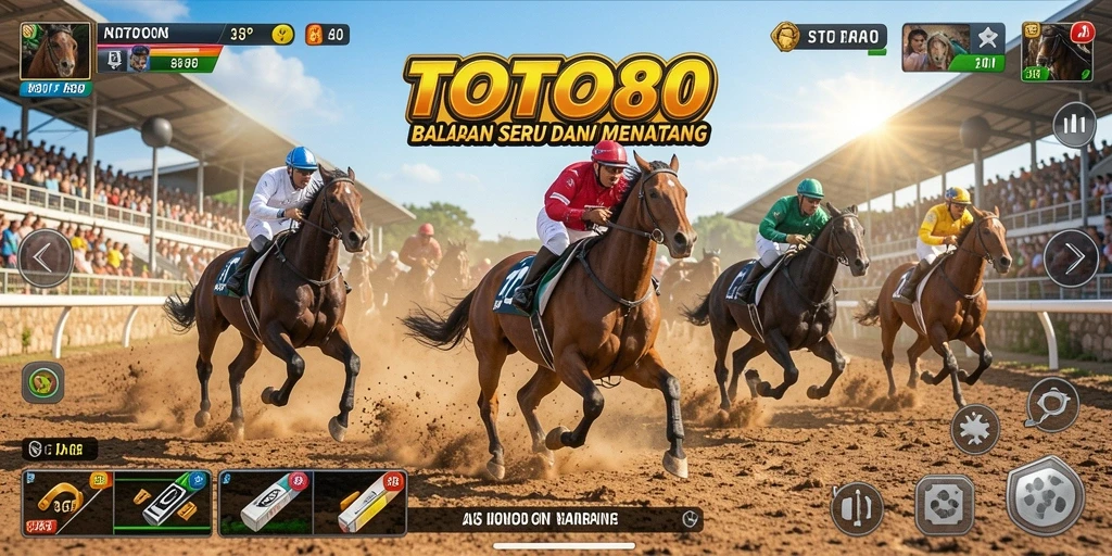 Screenshot gameplay menunjukkan mobil balap melaju kencang di trek menantang.